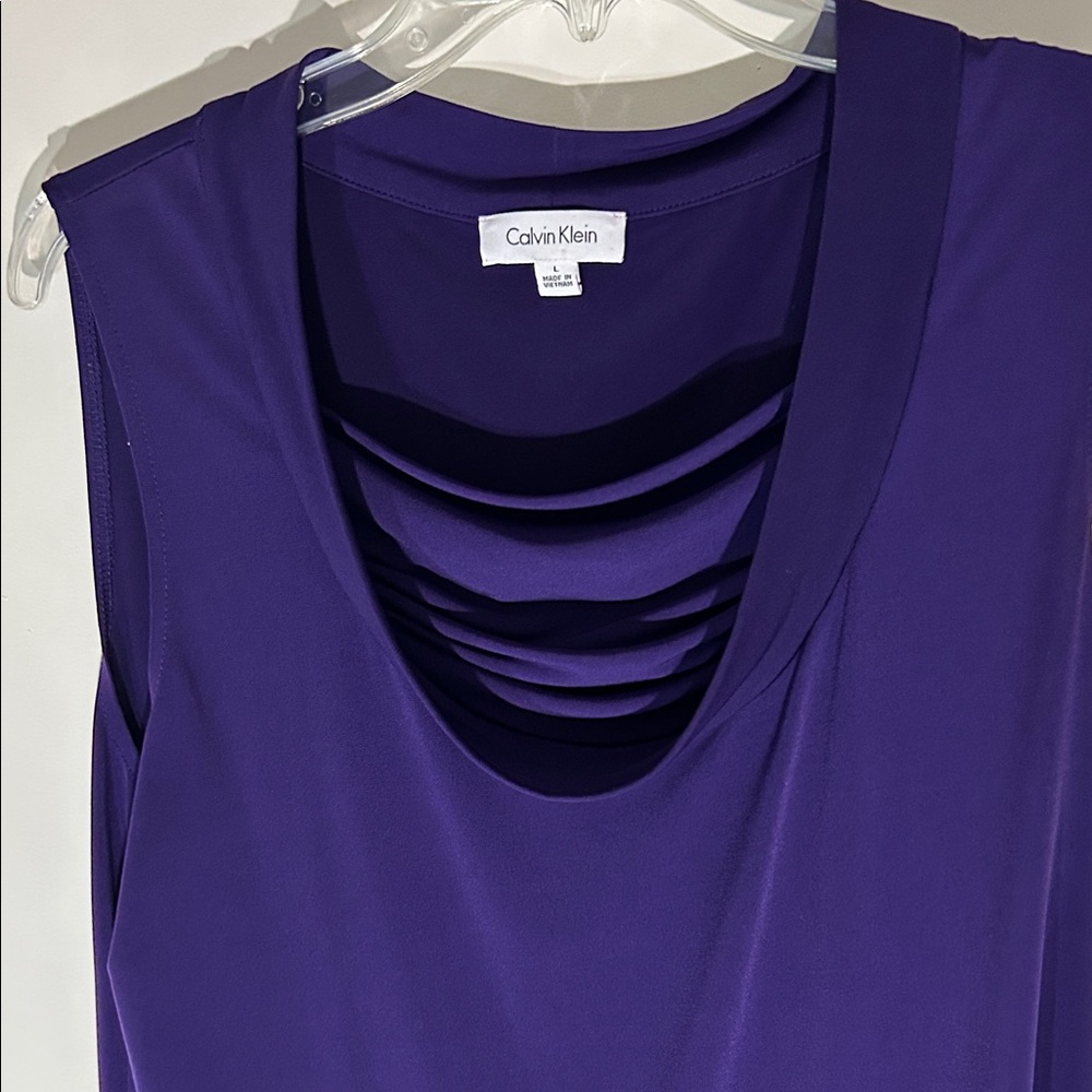 Calvin Klein Women's Deep Purple Sleeveless Top, size Large - Picture 2 of 6